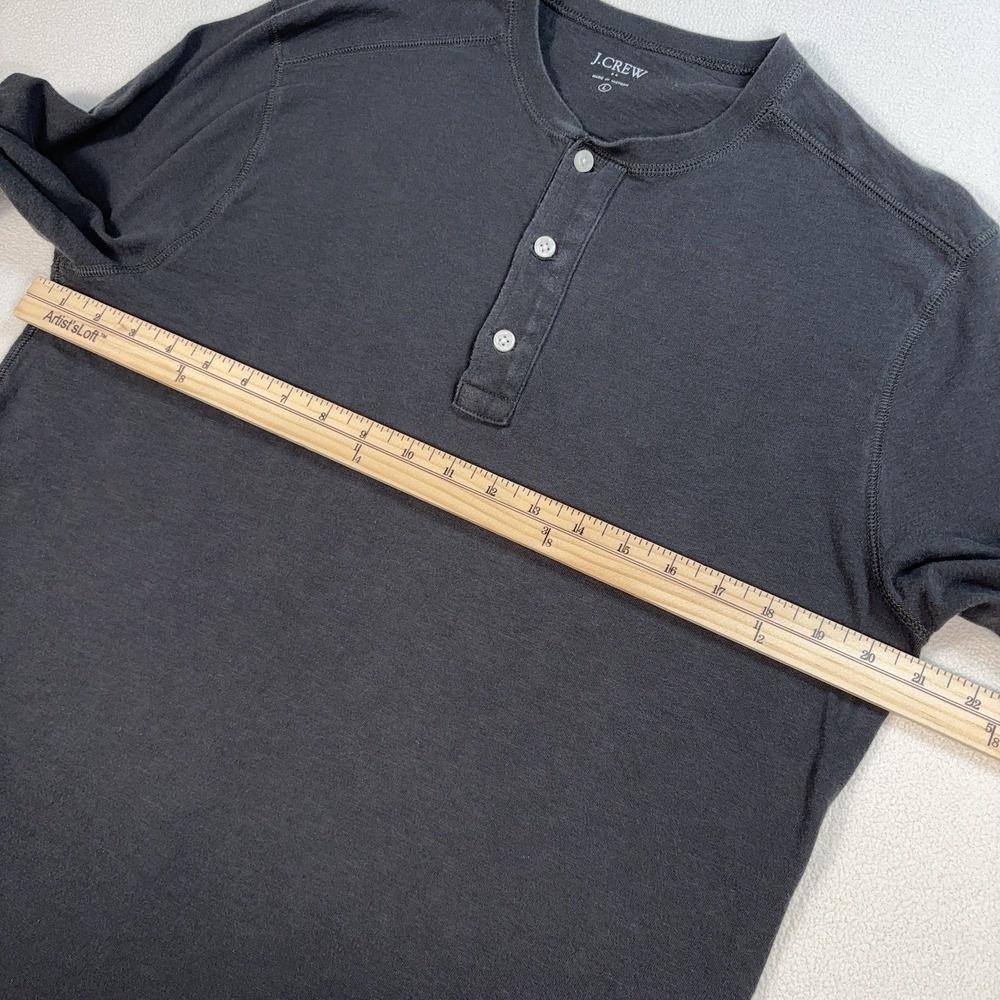 J Crew Slub Cotton Henley Shirt Men's L Gray 100% Cotton J8214 - Picture 7 of 12